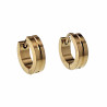 ∅13mm Oorbellen Unisex - Gepolijst Verguld RVS Oorringen met 1-Groef