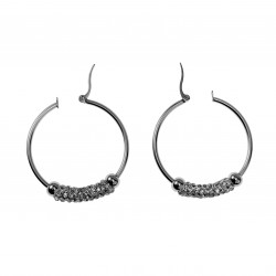 ∅38mm Oorbellen Dames - RVS - Oorringen met Fonkelende Zirkonias