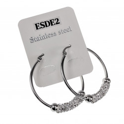 ∅38mm Oorbellen Dames - RVS - Oorringen met Fonkelende Zirkonias