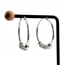 ∅38mm Oorbellen Dames - RVS - Oorringen met Fonkelende Zirkonias