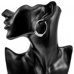 ∅38mm Oorbellen Dames - RVS - Oorringen met Fonkelende Zirkonias