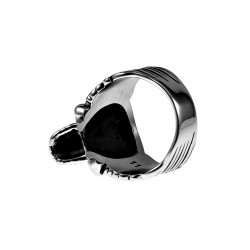 Ring Heren - Gepolist RVS - Grote Ring - Schedel Ring met Engelenvleugels