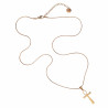 60cm x 1mm Ronde Slangenketting met Anhk-Kruis Unisex - Verguld RVS