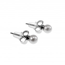 5mm Parel Oorbellen Dames - Rhodium Plated - Oorknopjes XUPING