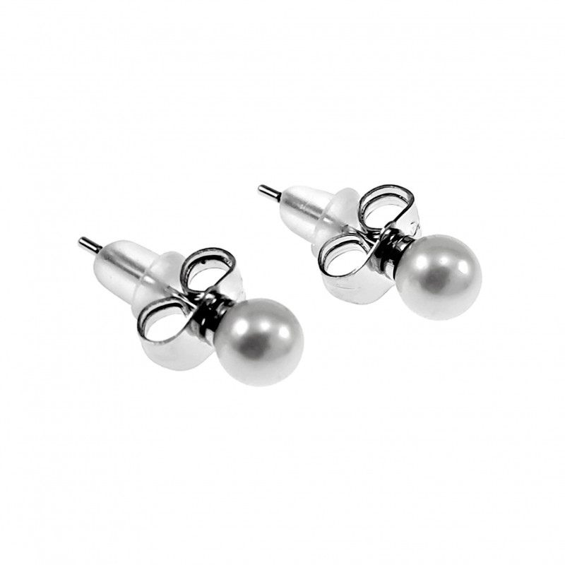 5mm Parel Oorbellen Dames - Rhodium Plated - Oorknopjes XUPING 5mm Parel Oorbellen Dames - Rhodium Plated - Oorknopjes XUPING