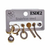 6-Stucks Lang Oorbellen Dames Oorringen Strass Oorbellen Verguld RVS