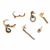 6-Stucks Lang Oorbellen Dames Oorringen Strass Oorbellen Verguld RVS