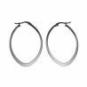 ∅40mm Oorbellen Dames - Gepolijst RVS - Ovale Oorringen
