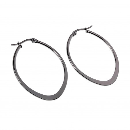 ∅40mm Oorbellen Dames - Gepolijst RVS - Ovale Oorringen