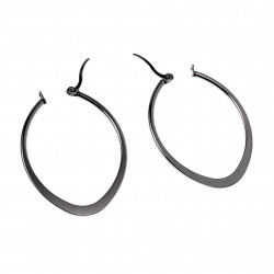 ∅40mm Oorbellen Dames - Gepolijst RVS - Ovale Oorringen
