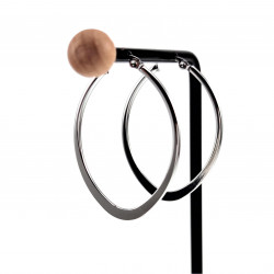 ∅40mm Oorbellen Dames - Gepolijst RVS - Ovale Oorringen