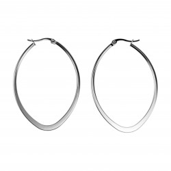 ∅50mm Oorbellen Dames - Gepolijst RVS - Ovale Oorringen