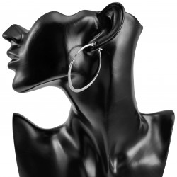 ∅50mm Oorbellen Dames - Gepolijst RVS - Ovale Oorringen