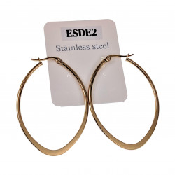 ∅50mm Oorbellen Dames - Verguld RVS - Ovale Oorringen
