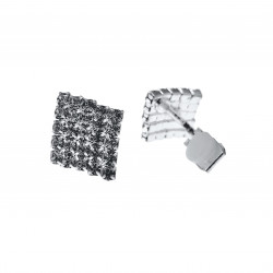 Clip-on Oorbellen - Ruitvormige Strass Oorclips - Oorbellen Dames