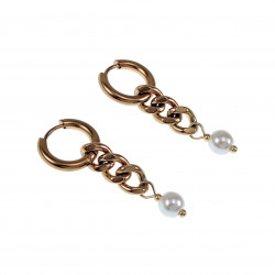 ∅15mm Oorringen Dames - Verguld RVS - Langer Oorbellen Oorbellen met Kettinghanger