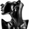 ∅15mm Oorringen Dames - Gepolijst RVS - Oorbellen met Koffieschakelhanger - Lange Oorbellen