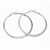 ∅50mm Oorbellen Dames - Stalen Zilver Kleur - Oorringen Platte -Design