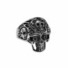 Ring Heren - Gepolist RVS - Schedel Ring - Skull Ring met Drie Kleine Schedels