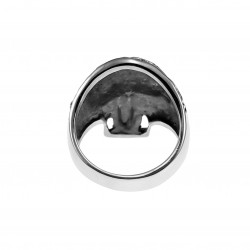Ring Heren - Gepolist RVS - Schedel Ring - Skull Ring met Drie Kleine Schedels