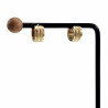 ∅13mm x 7mm Oorbellen Unisex - Verguld RVS - Brede Oorringen met Twee Brede Strepen