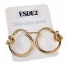 ∅22mm Oorbellen Dames - Verguld RVS 316L - Oorringen met Knot