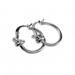 ∅22mm Oorbellen Dames - Gepolijst RVS 316L - Oorringen met Knot