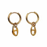 ∅16mm Oorbellen Dames - Verguld RVS - Oorringen met Schakel-Hanger