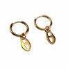 ∅16mm Oorbellen Dames - Verguld RVS - Oorringen met Schakel-Hanger