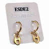 ∅16mm Oorbellen Dames - Verguld RVS - Oorringen met Schakel-Hanger