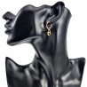 ∅16mm Oorbellen Dames - Verguld RVS - Oorringen met Schakel-Hanger