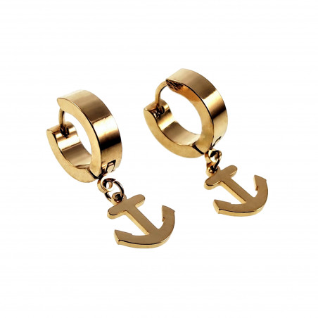 ∅13mm x 4mm Oorbellen Unisex - Verguld RVS - Oorringen met Anker