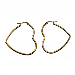 ∅40mm Oorbellen Dames - Verguld RVS - Hart Oorringen