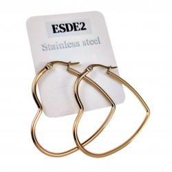 ∅40mm Oorbellen Dames - Verguld RVS - Hart Oorringen