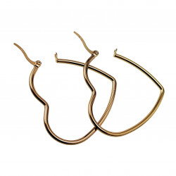 ∅40mm Oorbellen Dames - Verguld RVS - Hart Oorringen