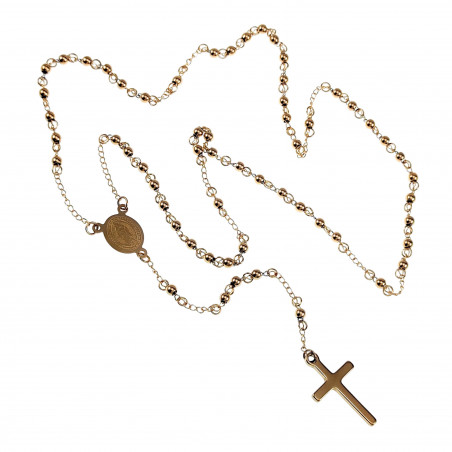 4mm Rozenkrans Ketting Unisex Verguld RVS - Kralen Ketting Dames Heren