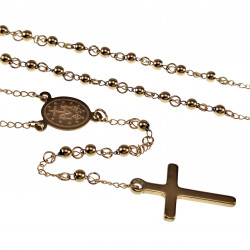 4mm Rozenkrans Ketting Unisex Verguld RVS - Kralen Ketting Dames Heren