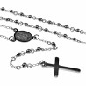 4mm Rozenkrans Ketting Unisex Gepolijst RVS Kralen Ketting Dames Heren