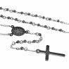 4mm Rozenkrans Ketting Unisex Gepolijst RVS Kralen Ketting Dames Heren