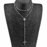 4mm Rozenkrans Ketting Unisex Gepolijst RVS Kralen Ketting Dames Heren