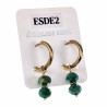 ∅18mm Oorbellen Dames - Verguld RVS - Oorringen met Groen Oostenrijkse Kristallen Hanger