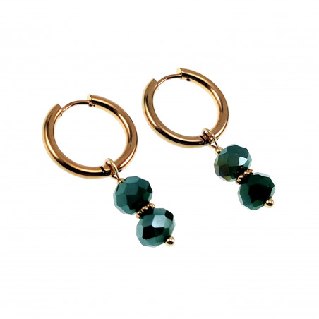 ∅18mm Oorringen met Groen Oostenrijkse Kristallen Hanger Verguld RVS