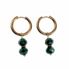 ∅18mm Oorbellen Dames - Verguld RVS - Oorringen met Groen Oostenrijkse Kristallen Hanger