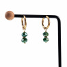 ∅18mm Oorbellen Dames - Verguld RVS - Oorringen met Groen Oostenrijkse Kristallen Hanger