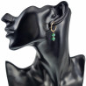 ∅18mm Oorbellen Dames - Verguld RVS - Oorringen met Groen Oostenrijkse Kristallen Hanger