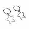 ∅16mm Oorbellen Dames - Gepolijst RVS - Oorringen met Ster Hanger
