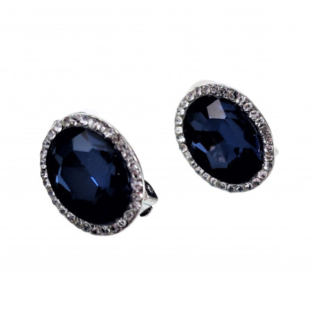 Clip-on Oorbellen Oorclips met Rode Zirkoniasteen Ovale Oorbellen Dames