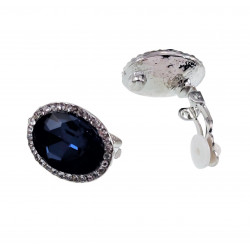 Clip-on Oorbellen Oorclips met Rode Zirkoniasteen Ovale Oorbellen Dames