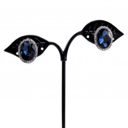 Clip-on Oorbellen Oorclips met Rode Zirkoniasteen Ovale Oorbellen Dames