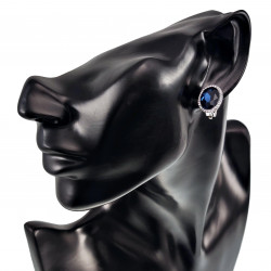 Clip-on Oorbellen Oorclips met Rode Zirkoniasteen Ovale Oorbellen Dames